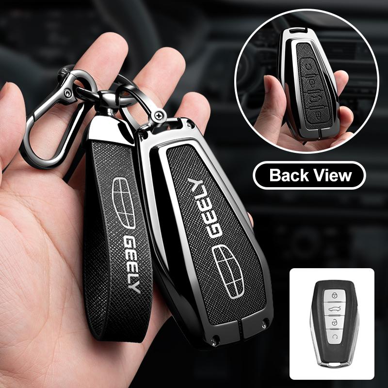 Leather Car Remote Key Case Cover for Geely for Geely Coolray X6 X7 EX7 Emgrand Global Hawk GX7 Kulrey GT GC9 Atlas Boyue NL3