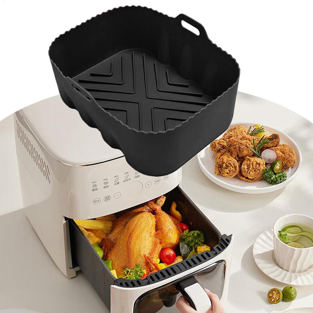 Air Fryer Silicone Liners Silicone Microwave Liner High-Temp Resistant Food-Grade Oven Tray Baking Helper For Meat Vegetable