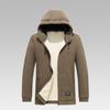 Men's Winter Fleece Jacket Hooded Jacket Men's Warm and Plush Thick Loose Hooded Cardigan Jacket Hooded