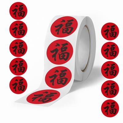 500/roll New Year's Fu Word Roll Sticker DIY Envelope Mobile Notebook Roll Sticker