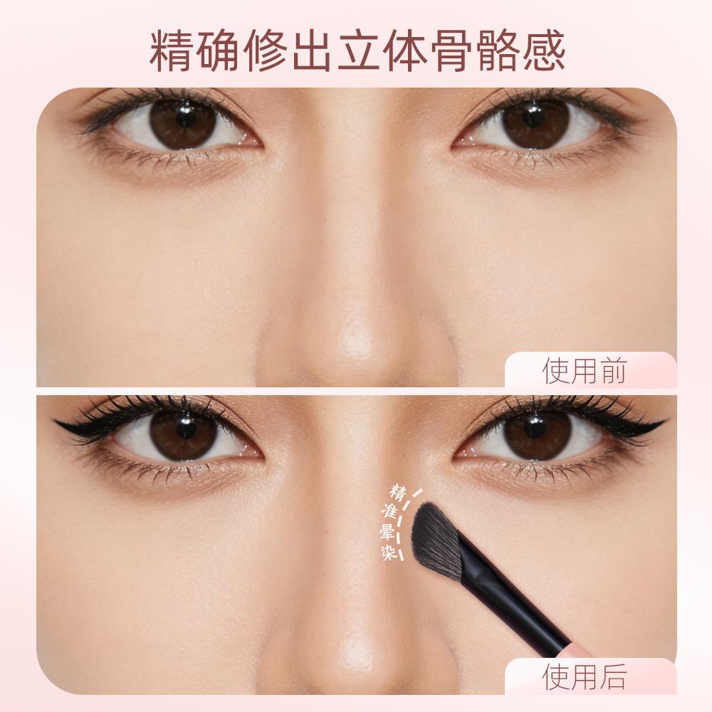 Double Head Semi-Fan Nose Shadow Brush Nose Profile Nose Contour Modification Details Brush Oblique Head Grooming Makeup Brush Bevel Pen