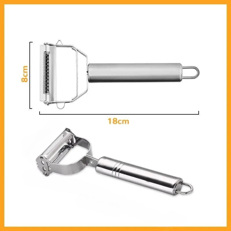 Multifunktionaler Küchenschäler, Gemüse- und Obstschäler, Edelstahl, langlebiger Kartoffelschneider, Haushaltsschredder, Karottenschäler