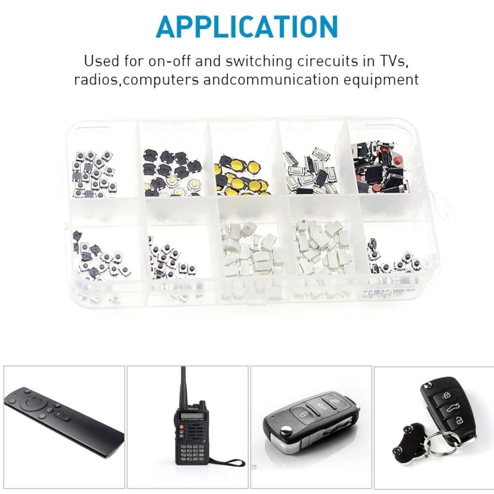 250/200/100pcs Car Remote Control Switch Buttons 25 Patches In 10 Specifications for Tablet Computer Car Key Button Switch Relay Switches Seat 3