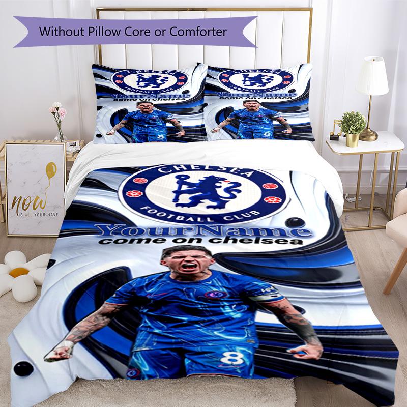 Chelsea Adınıza Özel Yatak Örtüsü Seti Nefes Alabilen Yorgan Kılıfı ve Yastık Kılıfları Ev Dekorasyonu Doğum Günü Hediyesi