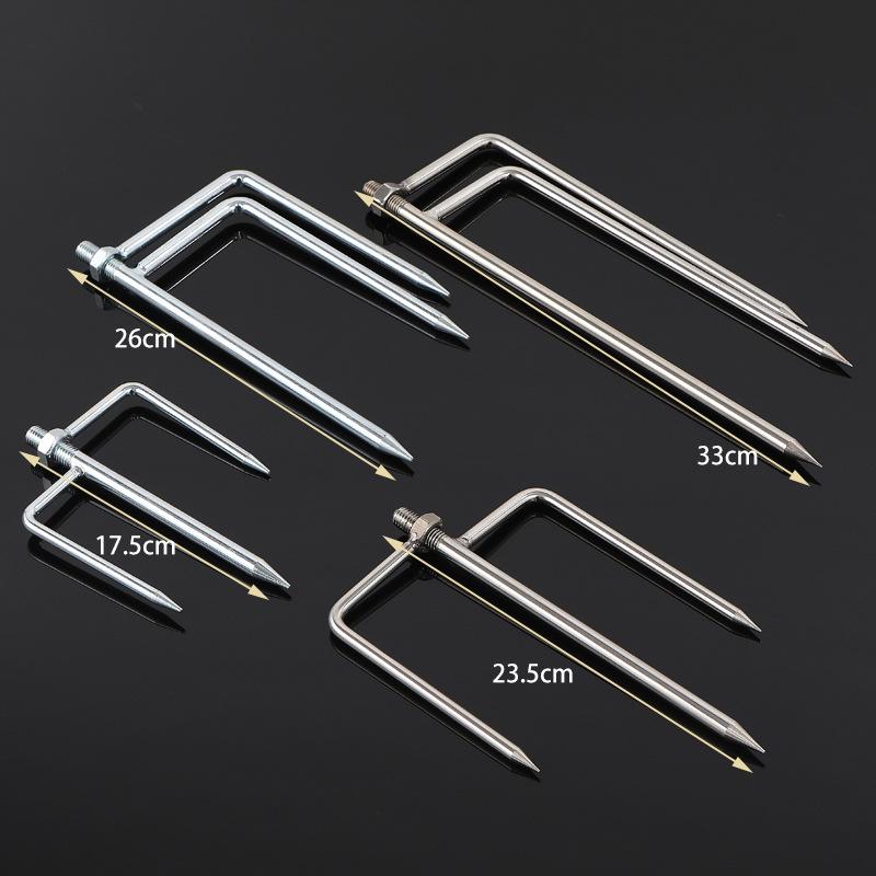 Stainless Steel Windproof Fishing Umbrella Ground Stake and Landing Net Pole