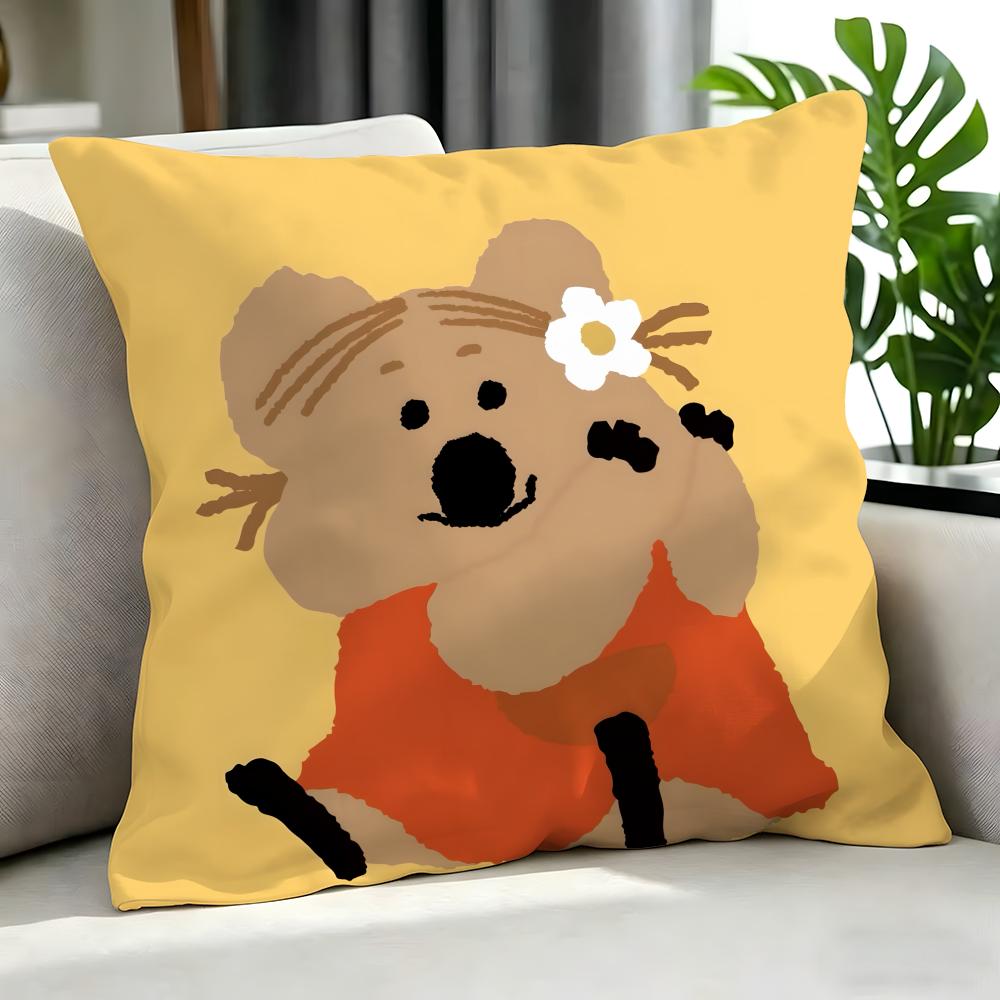 Animal Quokka Cushion Cover Cushion Cover Set 4Pcs 50X50 45X45 40X40 Pillowcase Decorative Sofa Home Decor