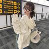 Hooded Sweatshirt for Women In Autumn and Winter New Casual Zipper Sports Jacket Lazy Retro Bow Hoodie