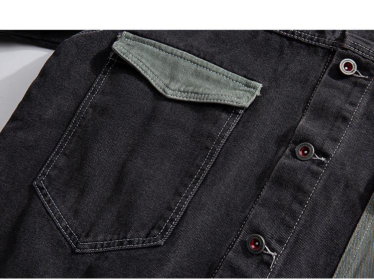 2025 Men's Plus Size Casual Denim Jacket: Trendy Patchwork, Loose Fit