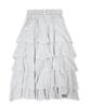 Plasma Sphere Peony Tiered Flower Button Sweat Skirt_2 Colors