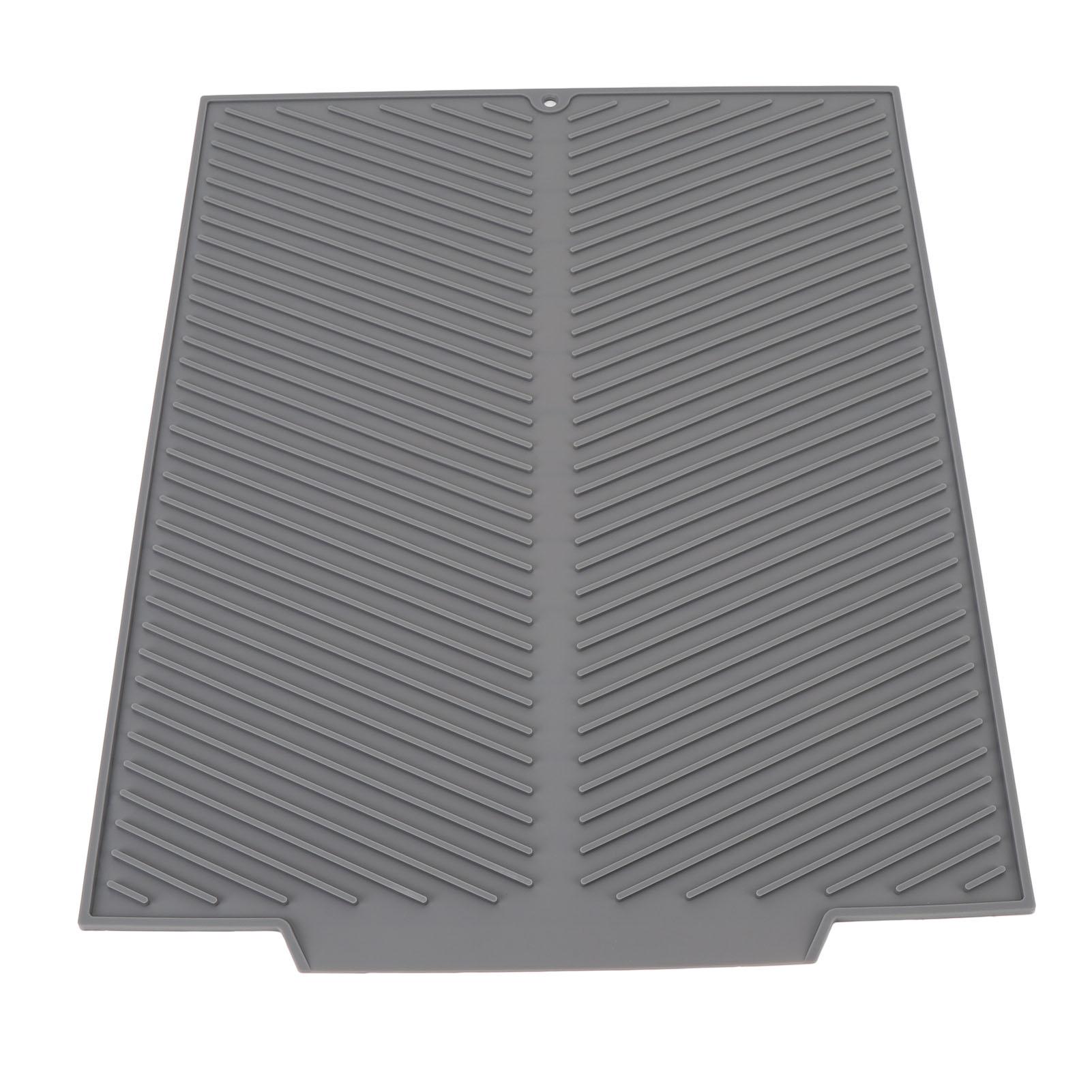 Silicone Dish Drying Mat 485x405mm Heat Resistant Non Slip Kitchen Counter Drain Pad for Home