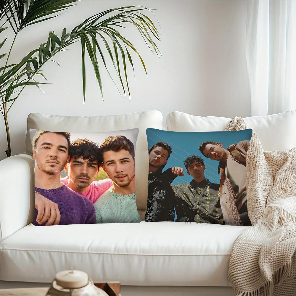 Band J-JONAS B-BROTHERS Pillow Case Square Pillow Cushion Cover Bedroom Sofa Room Decoration Casual Pillow Cover