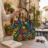 Colorful Graffiti Print Tote Bag Casual Large Capacity Shoulder Handbag for Daily Use