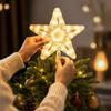 Christmas Tree Topper Star with Lights, Glitter- Five-Pointed Star Holiday Decoration