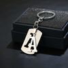26 Letter Stainless Steel Keychain with Hollow Alloy Tags - Creative Simple Gift Pendant