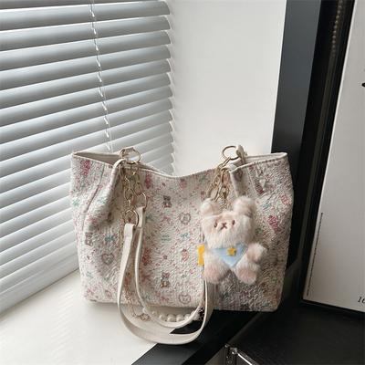 Printed Women's Bag New Casual Fashion Cute Pendant Bag Female Sweet Wind Shoulder Tote Bag Female