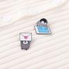 Fluffy Penguin Lettering Enamel Pin Funny Brooch Cartoons Badge For Bags Jeans Hoodies Denim Lapel Pin Jewelry Kids Best Gift