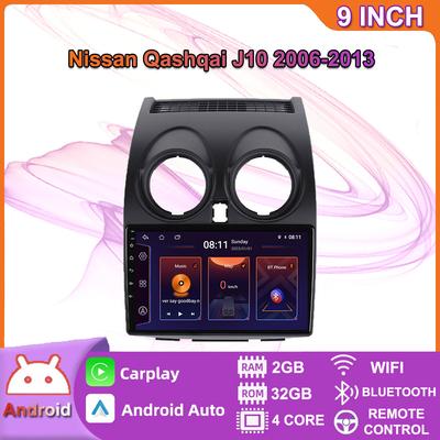 9 Inch Android Carplay For Nissan Qashqai J10 2006-2013 Car Radio Multimedia Video Player GPS Navigation WIFI 2+32GB