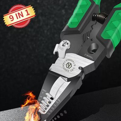 9 v 1 Elektrikárske kliešte Multifunkčné kliešte s ihlovým nosom na odizolovanie drôtov, rezačky káblov, krimpovanie koncoviek, ručné náradie