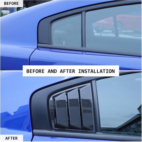 Side Window Louvers Air Vent Shades Cover Blinds for Dodge Charger 2011+ Carbon