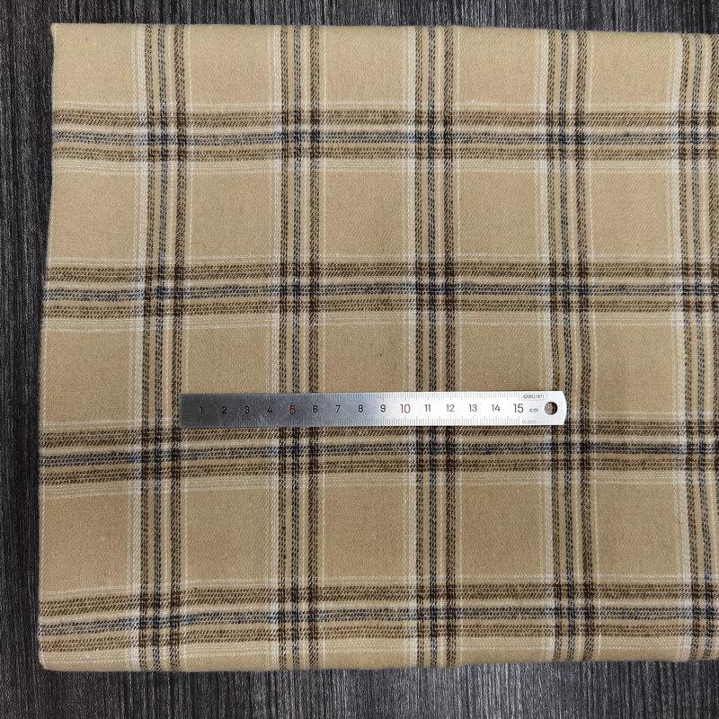 Spot Color-Woven Plaid Jacquard Fabric for Children's Autumn/Winter Brushed Polyester-Cotton Shirts