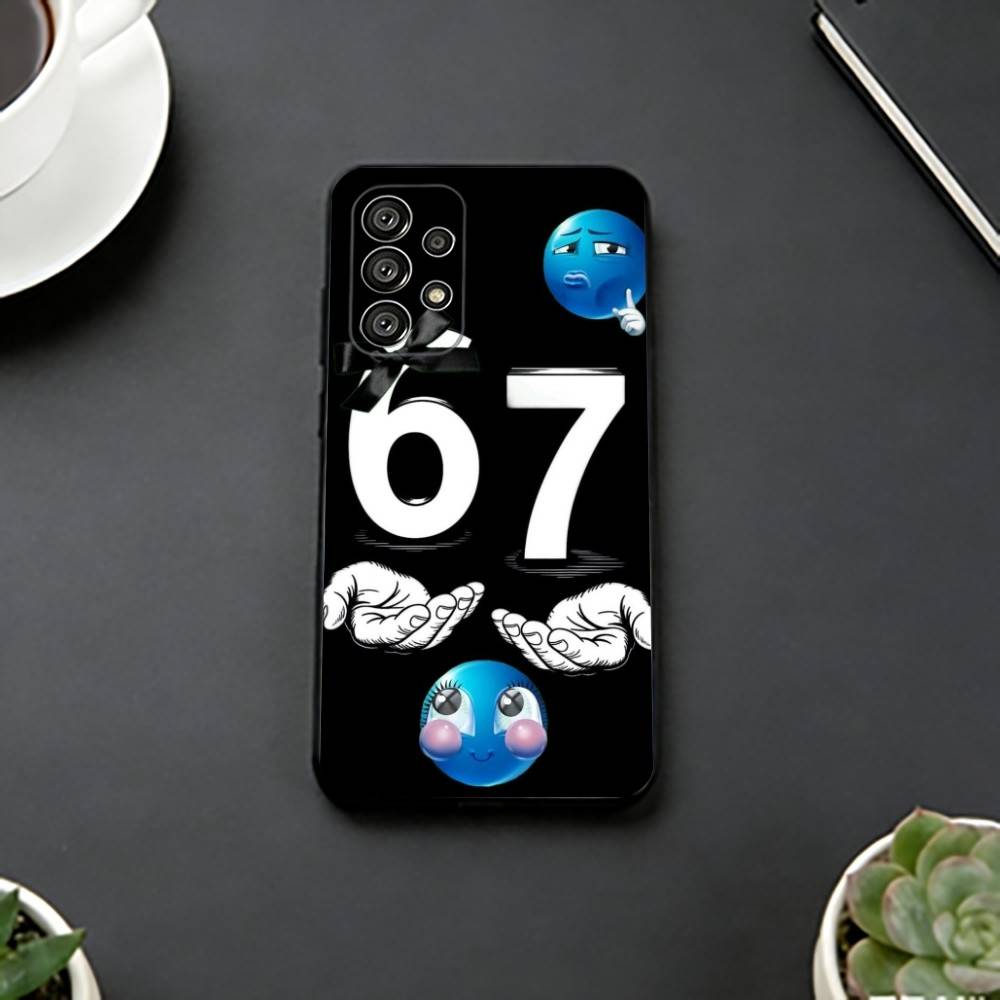 Six S-Seven 67 Phone Case For Samsung S25,S24,S21,S22,S23,S30,Ultra,S20,Plus,Fe,Soft Silicone Black Cover
