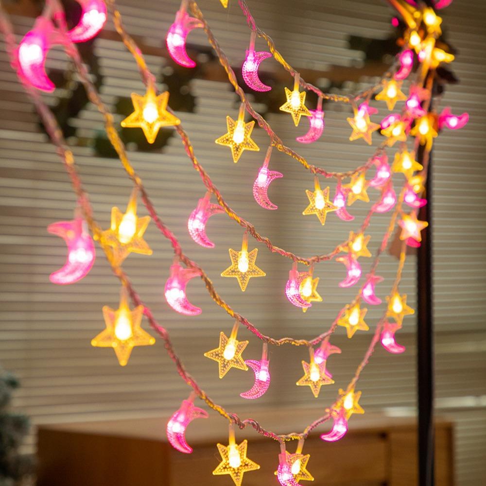 

Colorful Star Moon Light String Beautiful Atmosphere Lamp Led Fairy Lights Birthday Style 4