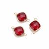 5pcs 11mm White Double Hole Glass Charms Pendants Connector for Chain Bracelets Necklace Women DIY Jewelry Making Findings