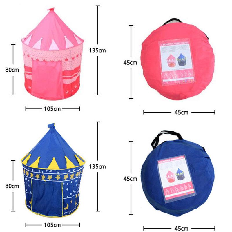 Tragbare Faltzelte für Babys und Kleinkinder, Schloss, Kinder, Rosa, Blau, Spielhaus, Camping-Spielzeug, Geburtstag, Weihnachten, Outdoor-Geschenke, Zimmerdekoration
