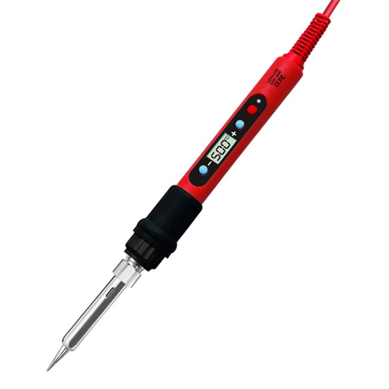 ABBP-Digital Soldering Iron 80W Adjustable Temperature LCD Display With On/OFF Switch Heater Tool Set Tip EU Plug Includ