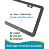 License Plate Frames Carbon Fiber- 2 Pack Black Aluminum Metal Car Tag Holders P