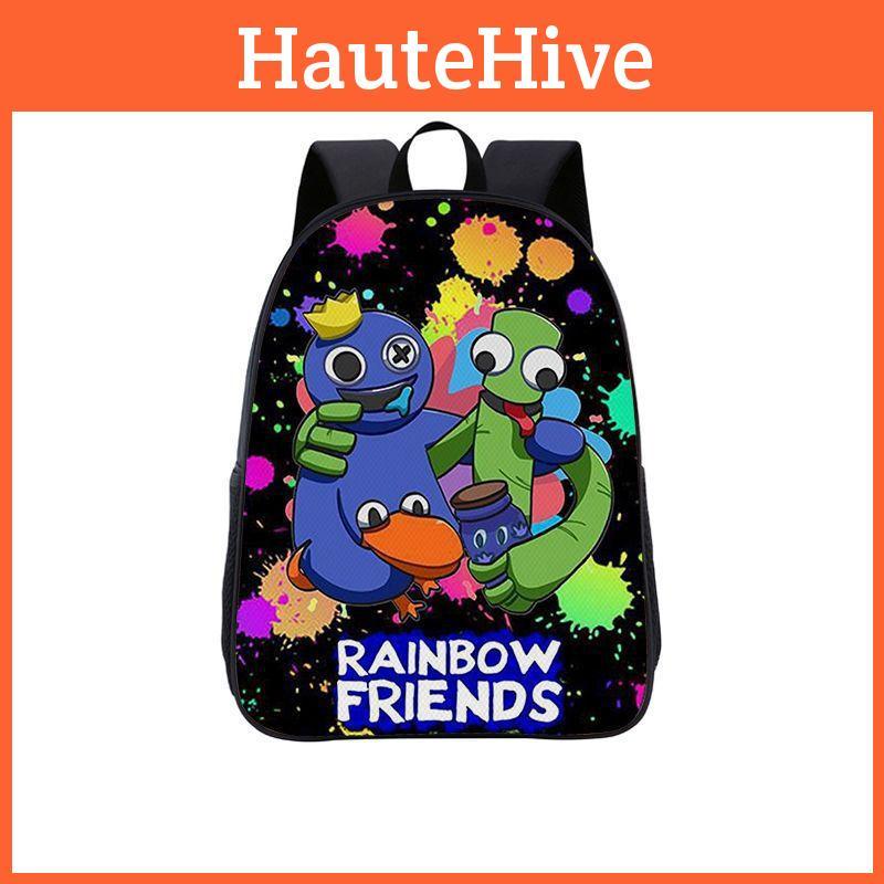 Color Friends Rainbow Anime Cartoon Print School Backpack For Boys Girls And
