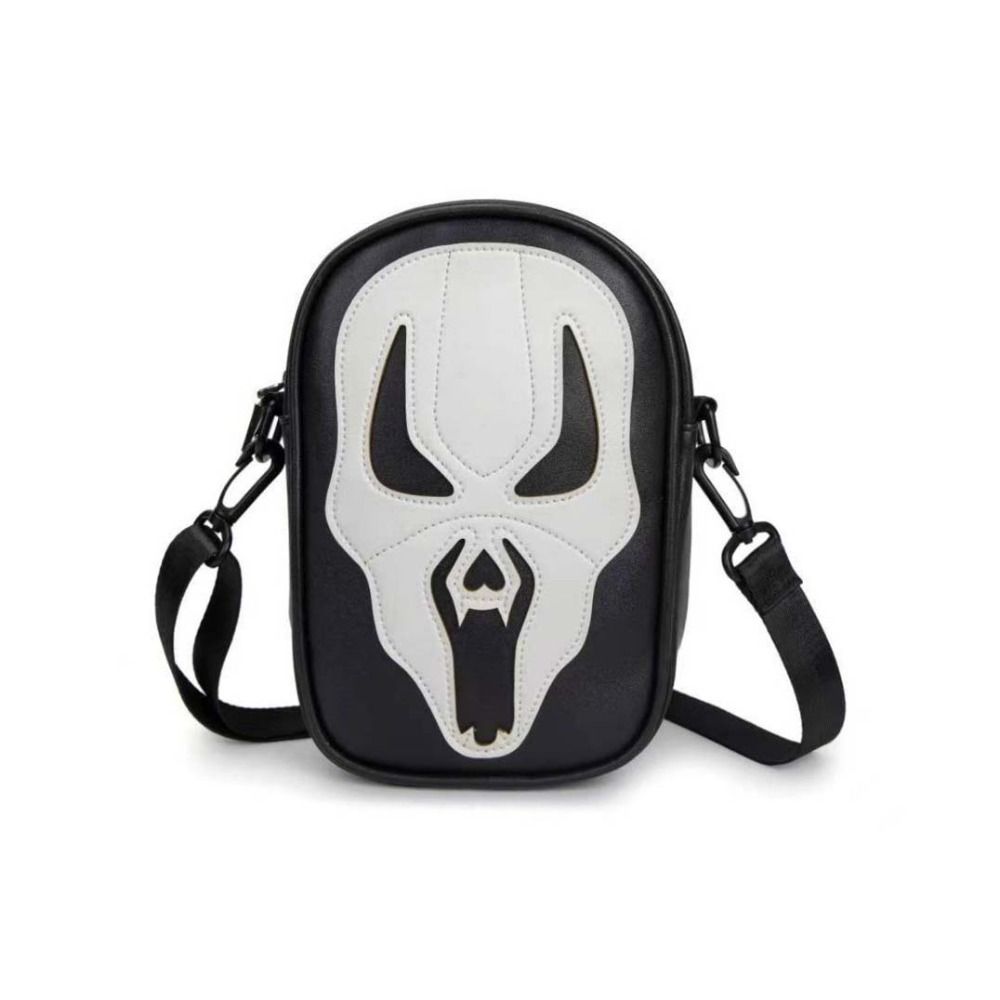 Square Halloween Skull Crossbody Bag Waterproof Halloween Ghost Skull Coin Purse Bag Men