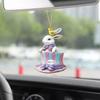 Easter Cute Bunny Acrylic 2D Pendant Keychain Car Rear View Mirror Accessory Backpack Small Pendant Porch Decoration Crafts