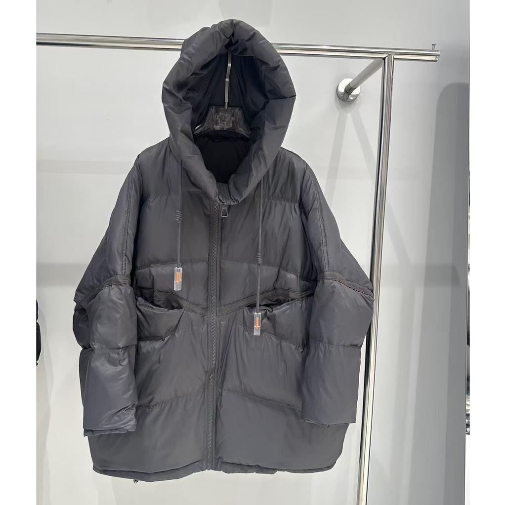 Women's White Duck Down Jacket Autumn Winter Hooded Warm Oversize Puffer Coat Casual Loose Thick Parkas Female Outwear