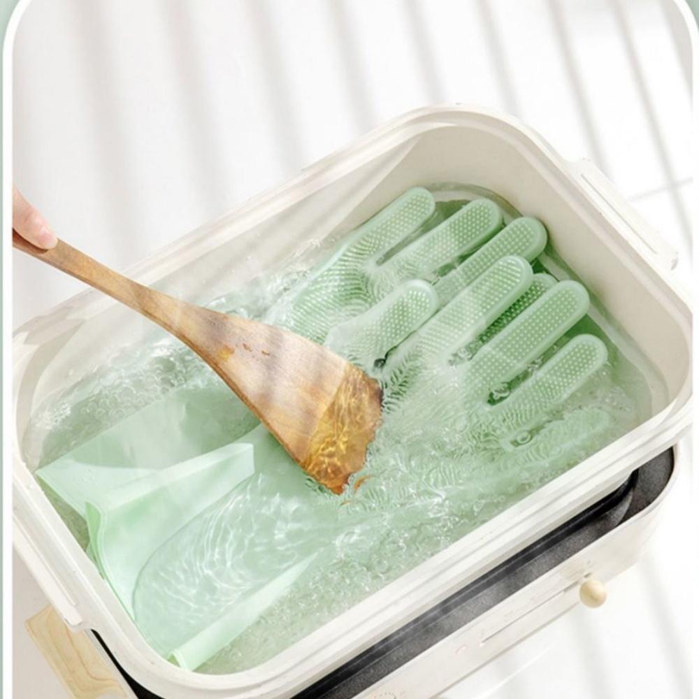 Rękawice silikonowe dwa w jednym, odporne na ciepło, z ząbkowaną powierzchnią o wysokiej gęstości, odpowiednie do kuchni, łazienek, samochodów i kotów i