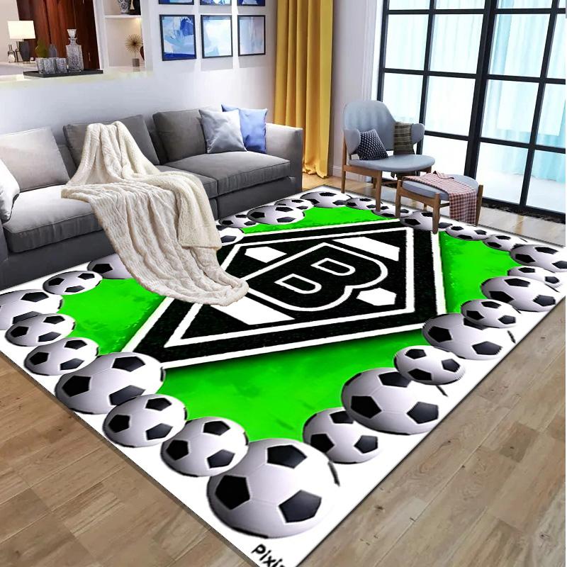 Borussia Mönchengladbach Muster Teppich, Innen-/Außenmatte, für Picknick, Spielzimmer, Schlafzimmer, Büro, Wohnzimmer, Heimdeko Teppich, Geburtstagsgeschenk