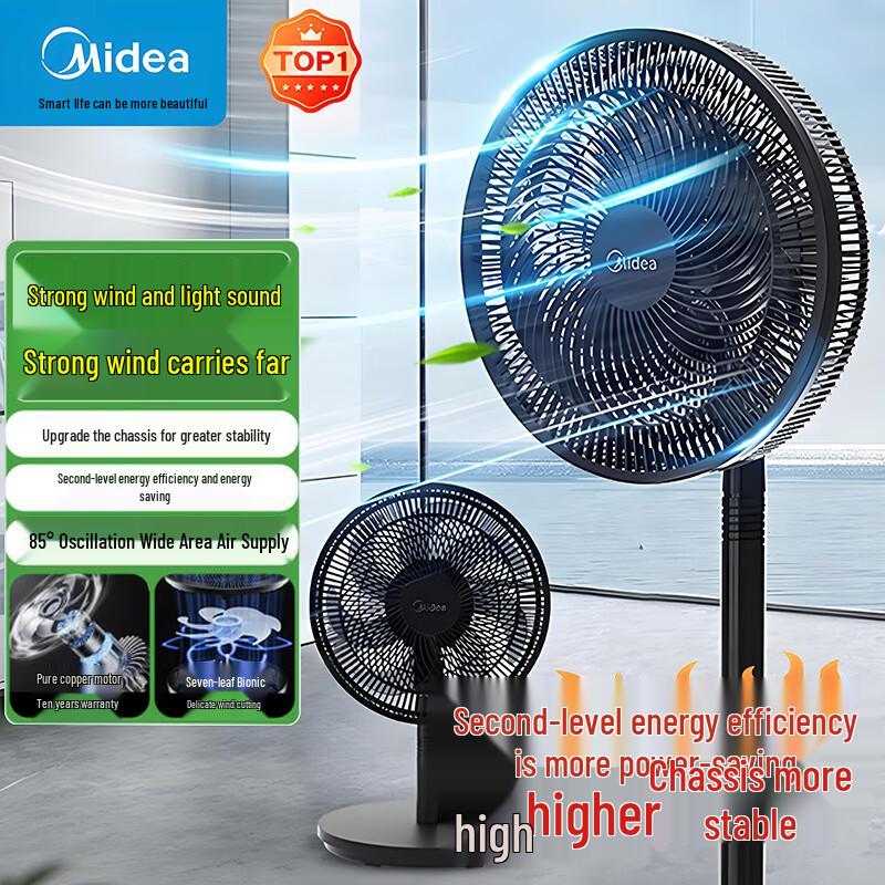 Midea SAF30AB 7-Blade Oscillating Electric Fan