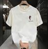 Good Goods 100% Cotone Puro alla Moda Ruvido Bello T-shirt a Maniche Corte da Uomo Marchio Trendy di Fascia Alta Top Ampio a Maniche Corte Girocollo