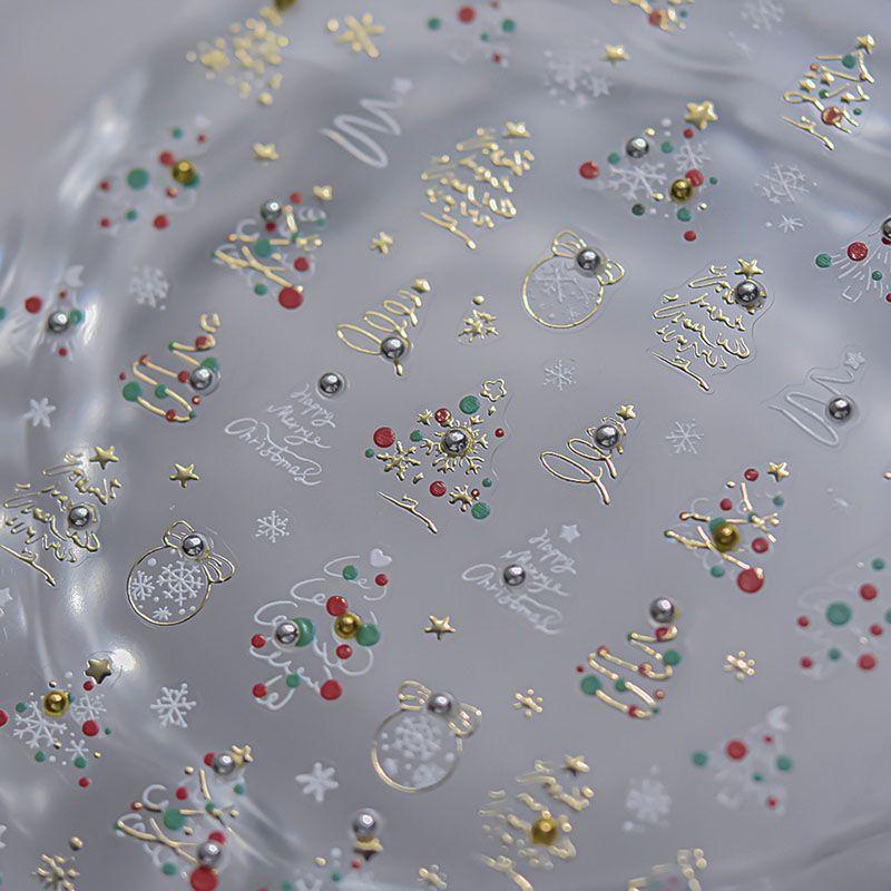 

Gilding Nail Stickers Embossed Adhesive Decorations Bright Crystal Bronzing Christmas Tree 4434