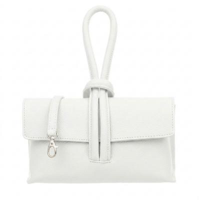 Women's Leather Handbag Vera Pelle Nodo White