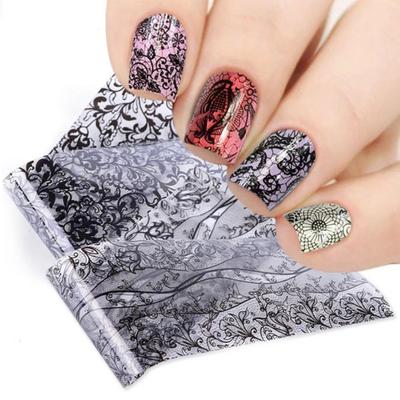 10 Teile/schachtel Nagel Transfer Aufkleber Exquisite Nagel Dekoration Bunte Blume Sternen Himmel Aurora Folie Aufkleber Nail art