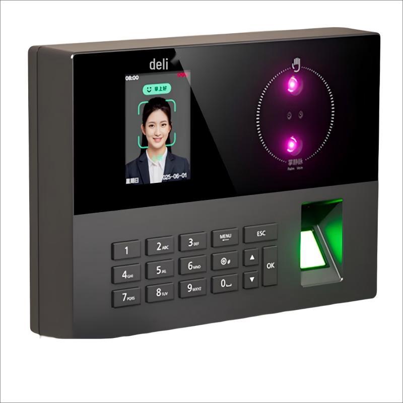 Deli Hybrid Biometric Time Attendance Machine CN plug (adapter included)