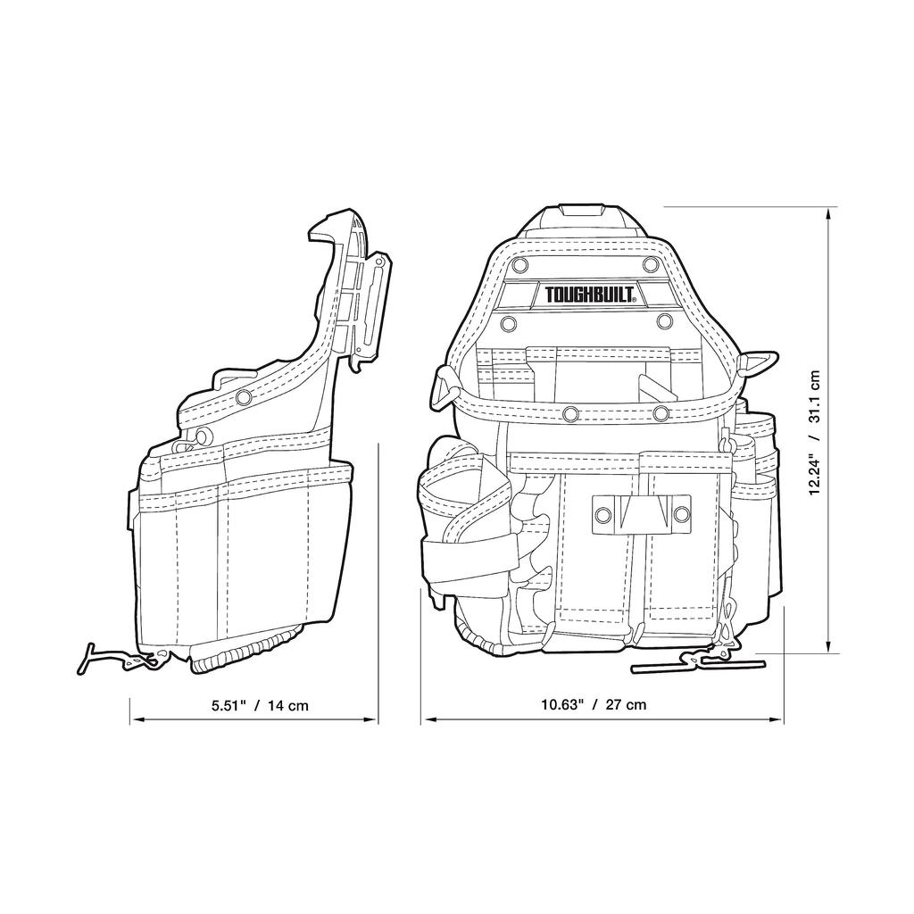 ToughBuilt Journeyman Pouch with Shoulder Strap Electrician's TB-CT-114
