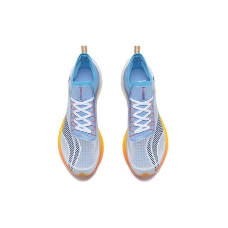 New LINING Feidian Challenger Running Shoes Men Low Top Standard White/New Aurora Blue ARMR011-6