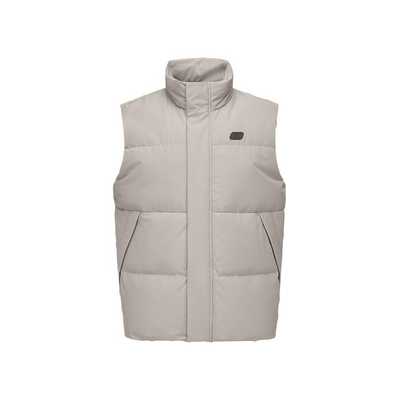 Skechers Sports Alliance Series Logo Insulated Comfortable Casual Versatile Vest Men vest Cashew L424M199-01NC M