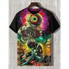 Herren Tier Lustige Katze Bedrucktes T-Shirt Kurzarm T-Shirt Tops 3D-Druck O-Ausschnitt Shirts Party Sommer Lässig Herrenbekleidung