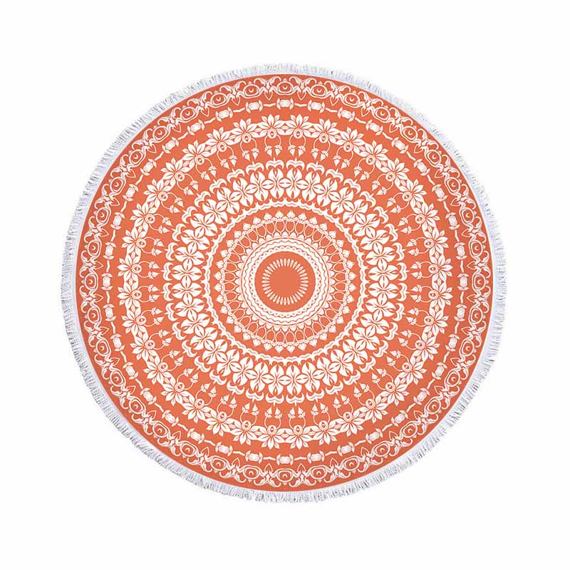 Telo Mare Rotondo Bohemien Microfibra Assorbente Sport Spiaggia Mare Tappetino Yoga Con Frange Grande Asciugamano da Bagno Teli da Stendere 150 cm