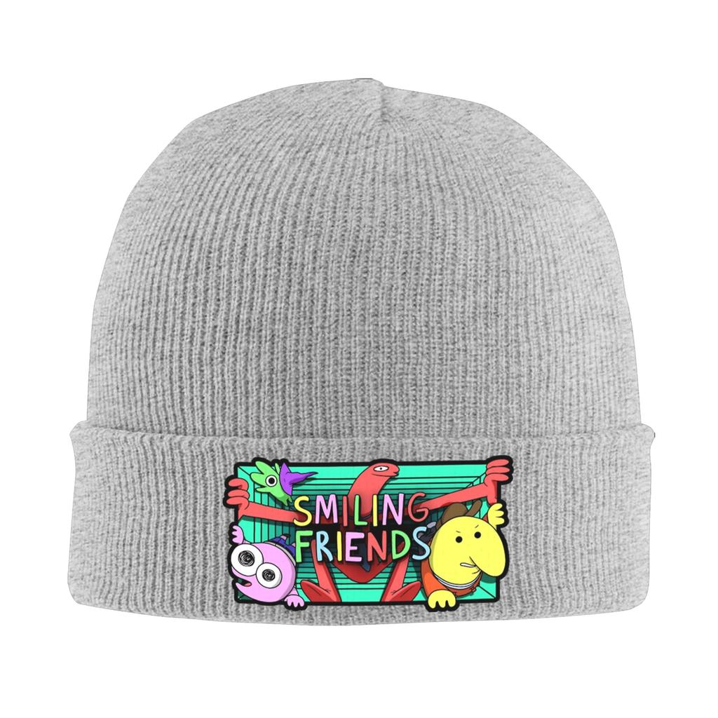 Men Women Smiling Friends Adult Swim Beanie Hats Trendy Knit Hat Autumn Winter Outdoor Caps Custom Warm Bonnet Hats