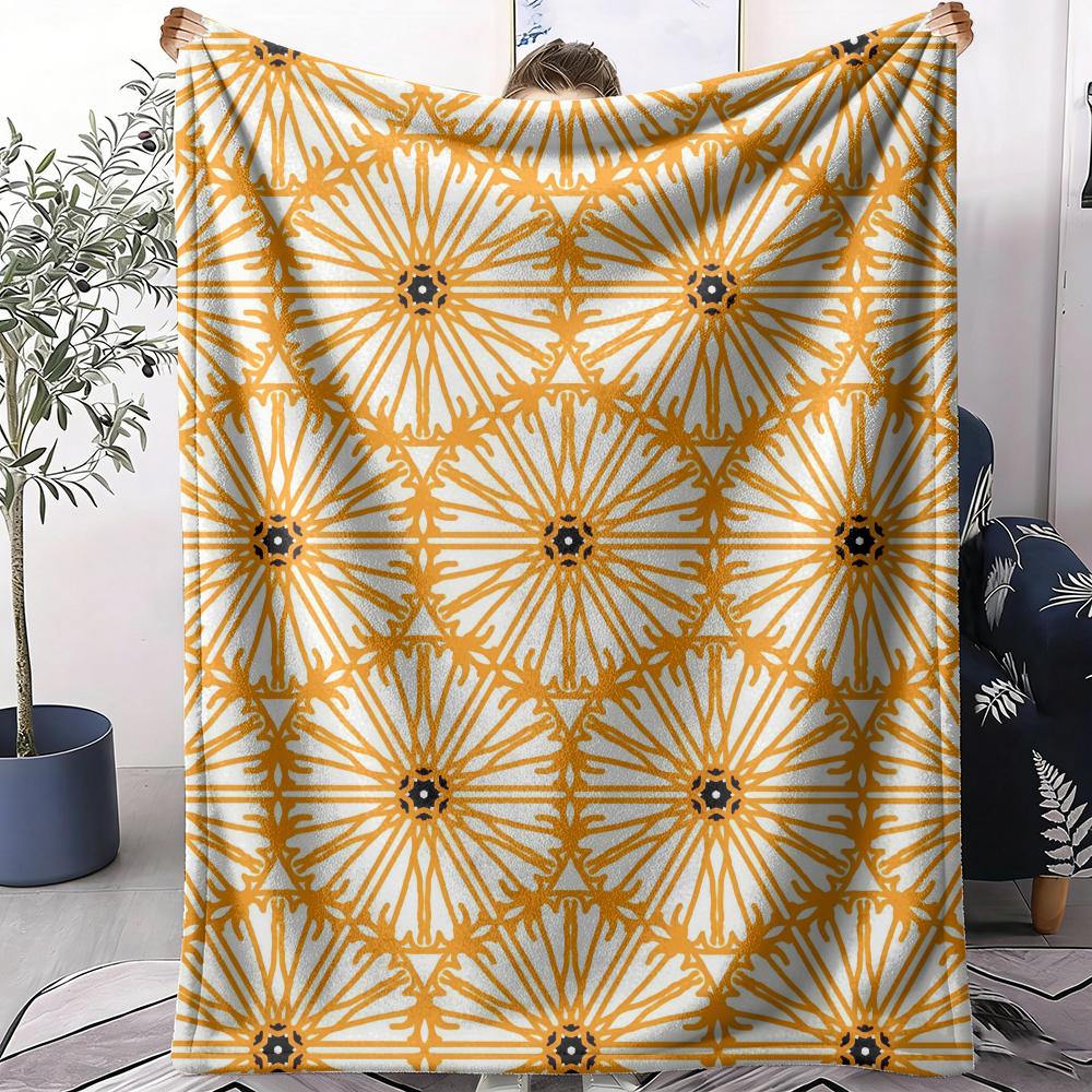 Retro Sunburst Überwurf Weiche Flanell AC Decke Leichter Sommer-Nickerchen-Überwurf Gemütliche Decke für Sofa Bett Reisen Zuhause