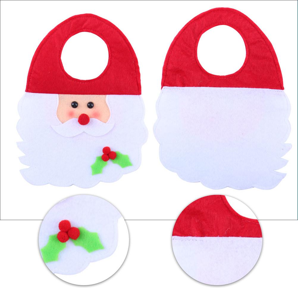 2Ps Christmas Door Ring Hanging Ornament Santa Claus Gift Bag Wood Material Home Decor Party Decoration Candy Holder Christmas